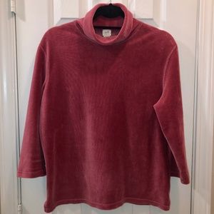 J. Jill Ribbed Velour ¾ Sleeve Turtleneck - M